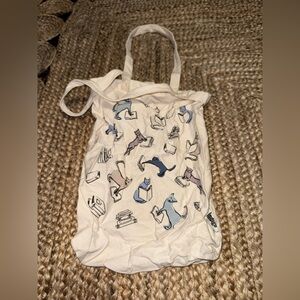 Indigo Cat Print Tote Bag